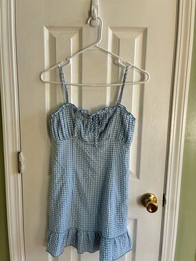 La Hearts Blue and White Gingham Cami Top